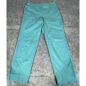 St. John Women’s Flat Front Dresss Pants Size 6 Green Straight Leg